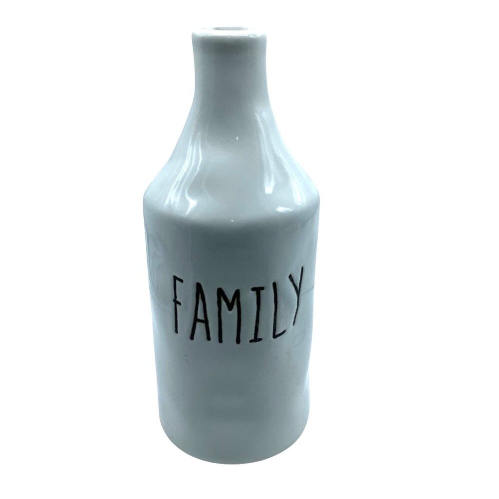 Pier 1 Imports Family Ceramic Vase White Bottle 7.75" Tall Home Decor RARE
